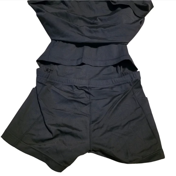 Avia Black Tennis Dress Built In Shorts Strappy Back Athleisure Size M - Picture 4 of 4